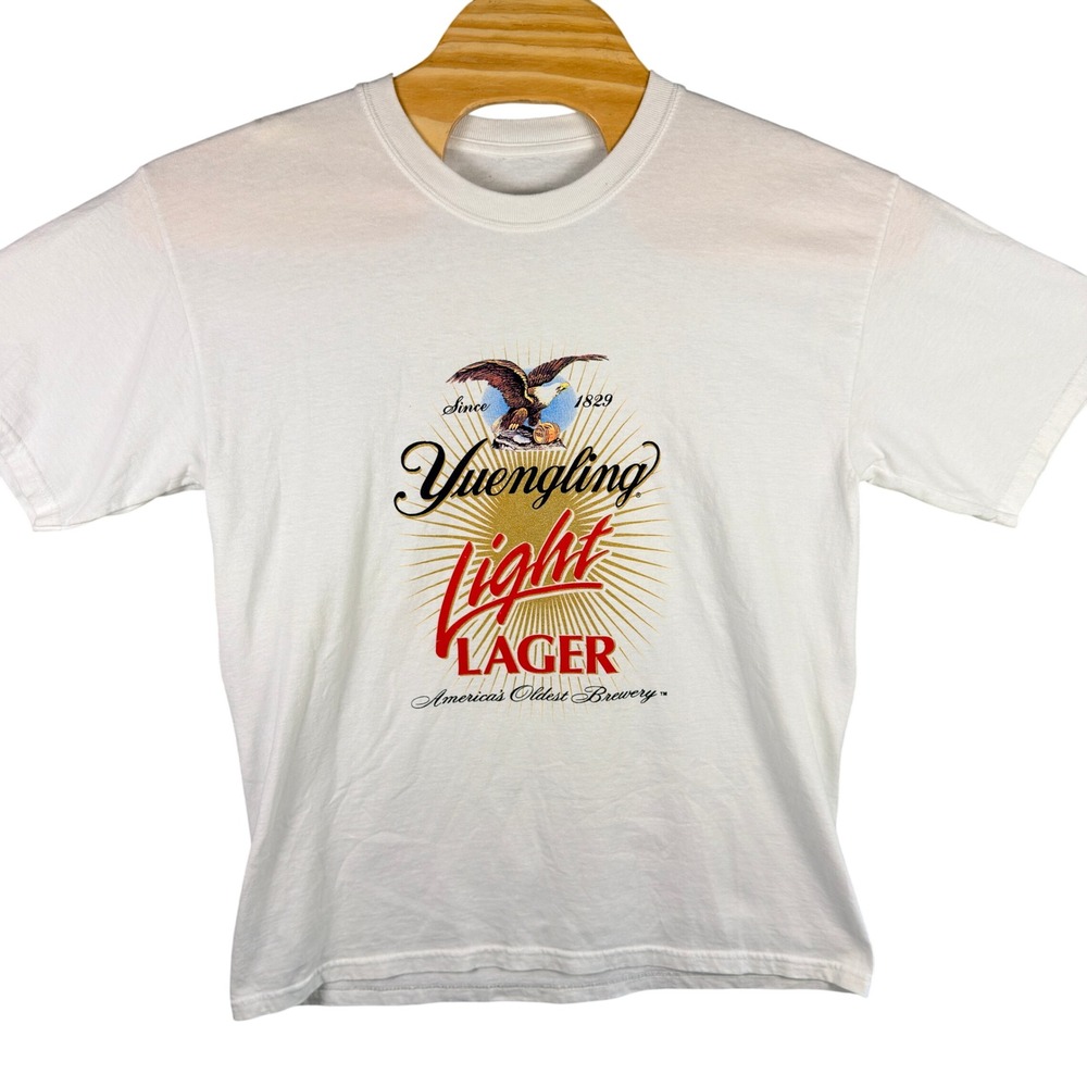 Yuengling Graphic T-Shirt Men Large White Light Lager Brewery America's Oldest
